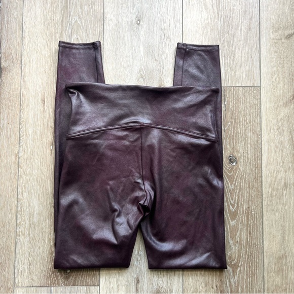 Spanx Faux Leather Maroon Pull-on Legging - Picture 11 of 11